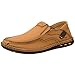 Produktbild Ambayz Herren Leicht Mokassins Slipper Leder Slip On Loafer Weich Flache Hausschuhe Fahrschuhe Sommer Schuhe für Herren Fahren Freizeit,Braun,44 EU