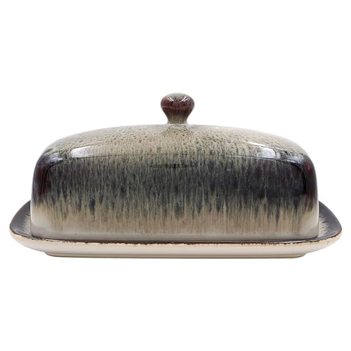 Lesser & Pavey Reactive Glaze Grey Ombre Butter Dish