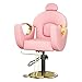 GAOMON Reclining Barber Salon Chair, 360°Swivel Barber Chair with Heavy Duty Hydraulic Pump for Hair Stylist Barbershop Home Spa Shampoo, Pink