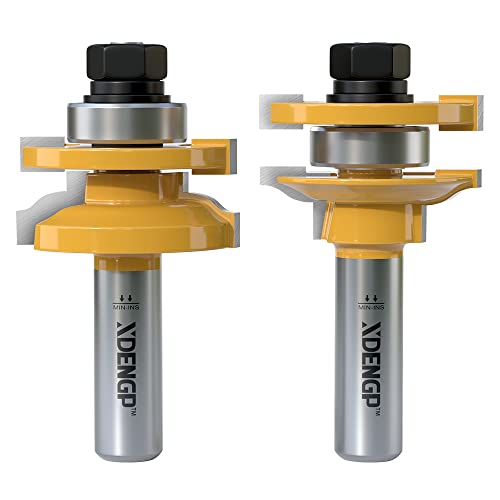 Image of 2PCS Ogee Style Rail and Stile Router Bits Set 1 /2 Inch Shank, 3 /8 Inch Cutting Depth, Up to 1 Inch Stock, Kitchen Cabinet Door Frame Shaper Cutters Raise Panel Making Router Bit Set