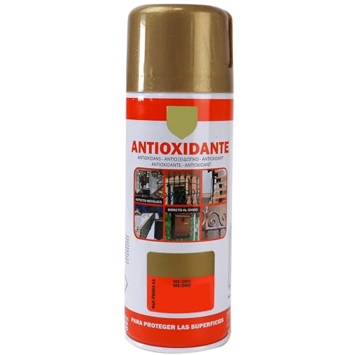 Various-Pintura Spray Antioxidante Dorada 400 Ml para las Superficies de Metal Hierro y Aluminio Pack