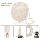 kordel 10mm beige ◆Einfache Verwendung: Weiße Makramee-Kabel ist langlebig und auf einer Spule verpackt. Es ist sehr bequem zu bedienen. Sie können frei nach der gewünschten Länge schneiden. Großartig, um verschiedene Arten von Kunsthandwerk herzustellen, einschließlich Basteln, Sammelalben, handgefertigten Karten, Kordeln, Wohnkultur und so weiter.