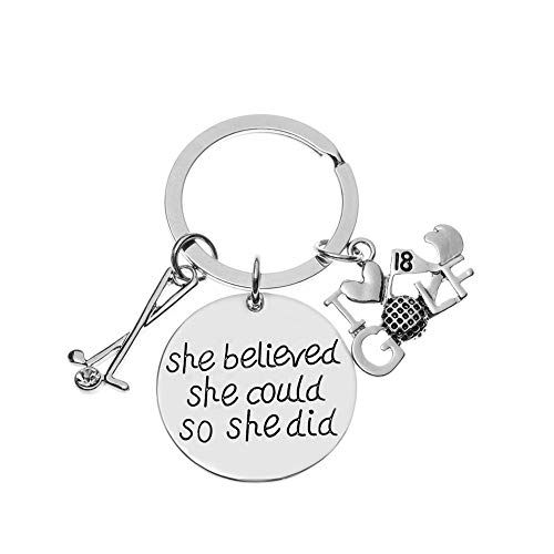 Infinity Collection - Engraved Golf Keychain, (She Believed She Could,