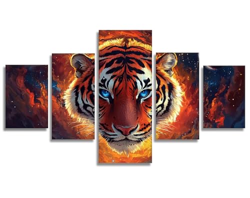 Diamond Painting Adulte Grand Format : Créez une Décoration Murale Majestueuse de Tigre 5D