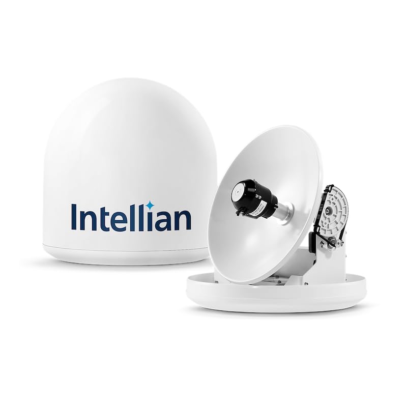 Satellite TV System Signal Tracking In-Motion And While Stationary HD Compatible 14.6 Inch Diameter x 15 Inch height 9.5 Pounds IPX6 Waterproof