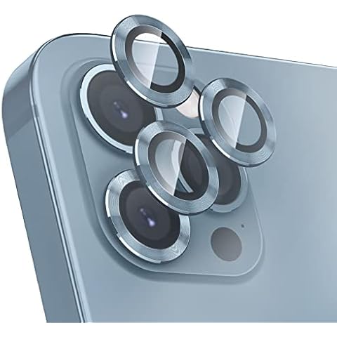 Camera Lens Protector Compatible for iPhone 13 Pro Max 6.7 inch/iPhone 13 Pro 6.1 inch, Bling Camera Cover Anti Scratch HD Tempered Glass Camera Screen Protector Shockproof Film(3 Pack) (Sierra Blue) Cover