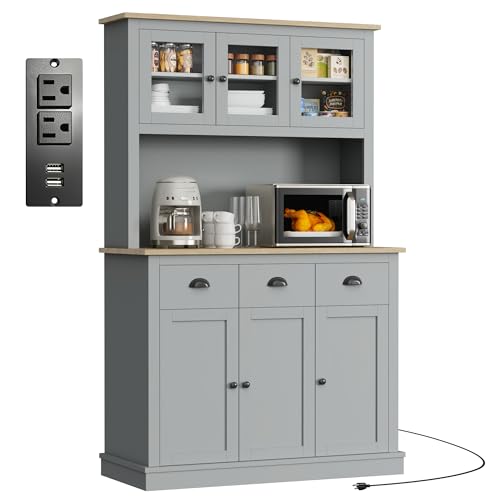 71 Kitchen Hutch with Charging Station and Storage