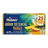Meßmer Grüntee Sencha Mango | Grüner Tee mit Mango-Aroma| sanft-fruchtiger Geschmack | 25 Teebeutel