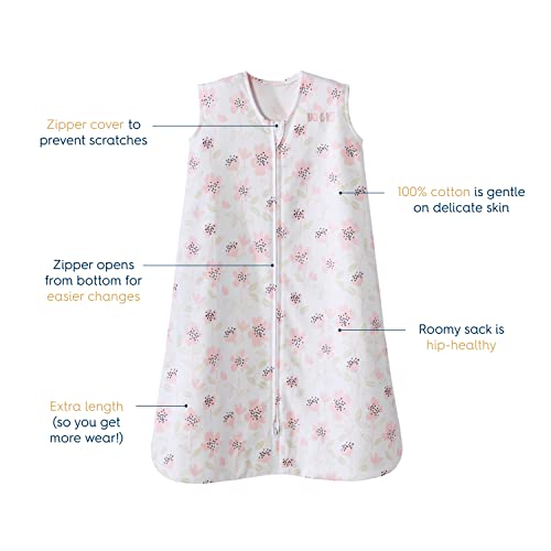 Halo Sleepsack, 100% Cotton Wearable Blanket, Swaddle Transition Sleeping Bag, Tog 0.5, Wildflower Blush, X-Large #TOP1