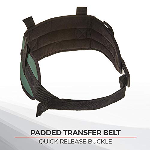 Sammons Preston Padded Gait Belt with Handles, 5.5" Wide Transfer Belt with 4