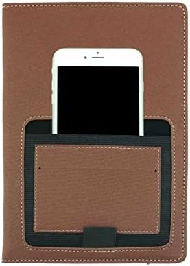 A5 Journal, Ruled Notebook with Pen Loop, Card Holder and Phone Pocket, 200 Pages