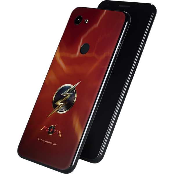 Skinit Decal Phone Skin Compatible with Google Pixel 3a - Officially Licensed Warner Bros The Flash Movie: Logo Poster Design