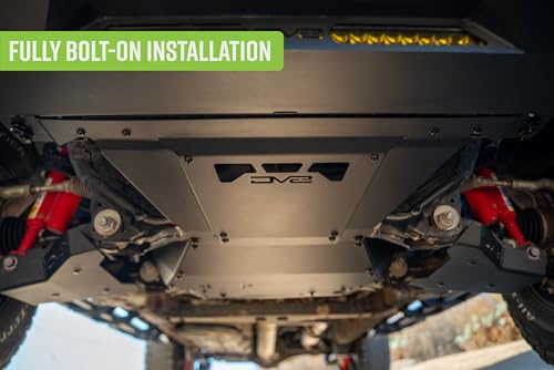 Image of DV8 Rear Belly Skid Plate for 2024-26 Toyota Tacoma & Land Cruiser | Bottom of Engine /Oil Pan, Removable Plate for Drain Plug Access, Compatible w /Factory & Front Skid Plates