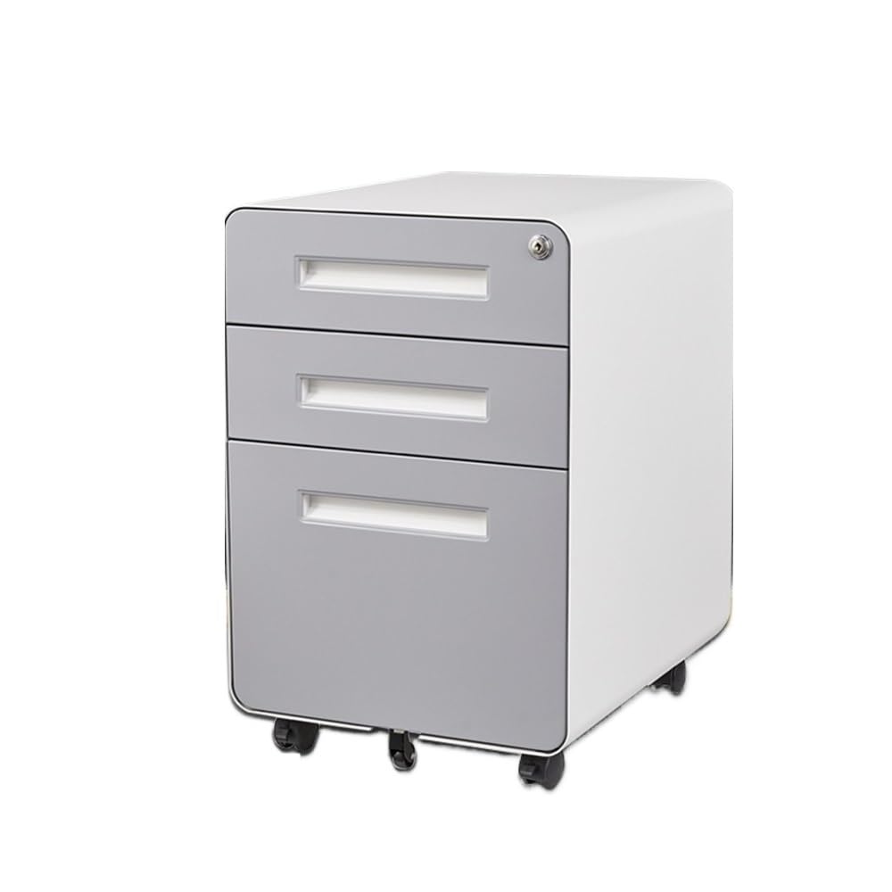 Aioneer Gris File Cabinet Solid Color Office Storage Low Cabinet File Steel Storage Data Round Corner Filing Cabinet