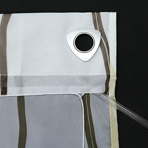 ESLIR Roman Blind with Eyelets Kitchen Roman Curtains Transparent Eyelet Roller Blind Curtains with Wave Print Modern Voile Sand W x H 100 x 140 cm 1 Piece - Image 4
