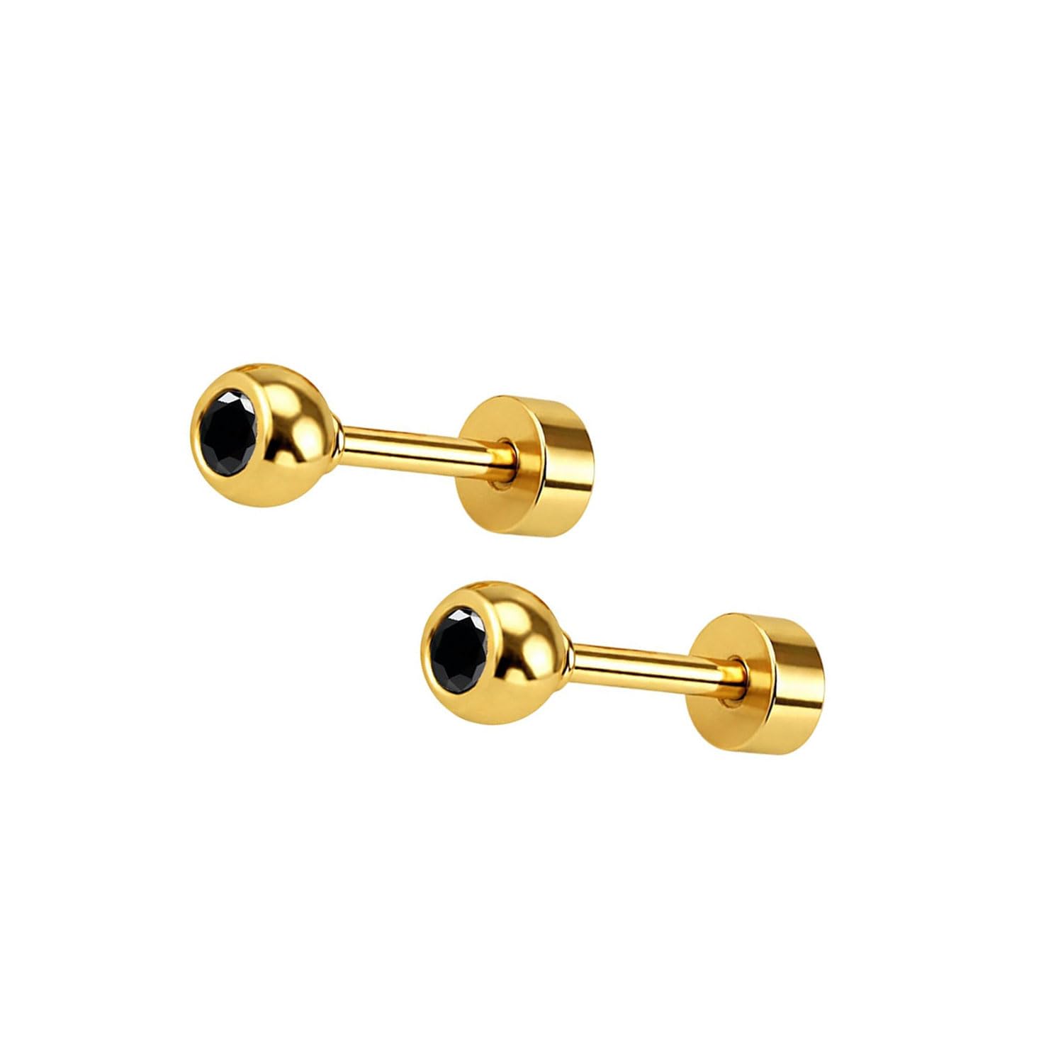 FASHIONS 3mm 18K Gold Plated Anti Tarnish Stainless Steel Small Katori Ear Studs Cartilage Lightweight Hypoallergenic Stud Earrings for Women & Girls-image-41