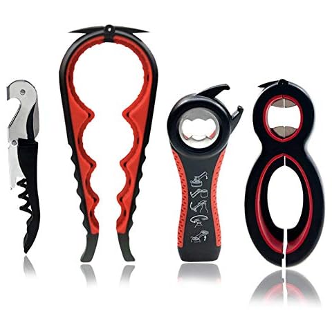 Otstar Multi Opener Kit, Jar Opener Bottle Opener and Wine Opener Easy to Use for Elderly Weak Hands and Arthritis Hands Cover