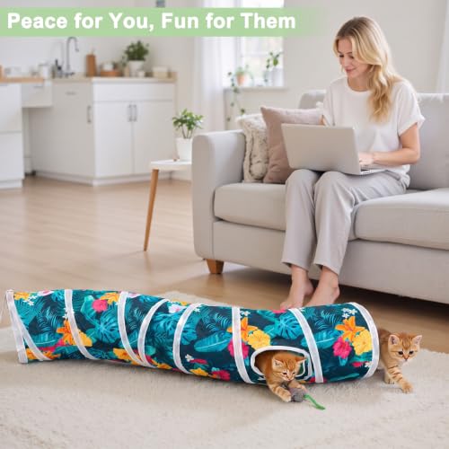Image of Glittme S-Shape Cat Tunnel, Foldable Cat Tunnels for Indoor Cats