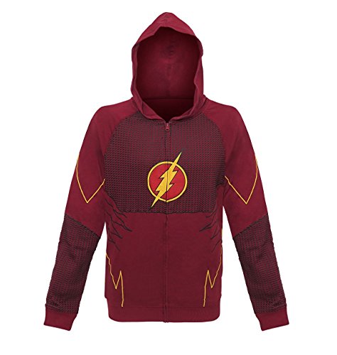 DC Comics The Flash Mens Cosplay Costume Hoodie (X-Large)