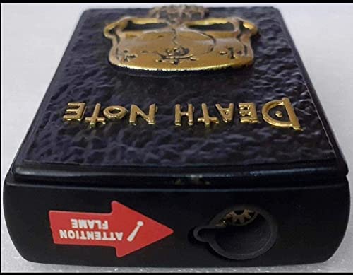 Image of Refillable Metal Side Slider Death Note Windproof Jet Flame Pocket Lighter Cigarette Lighter Stylish Look Antique Lighter AADDBB 17 (Without Gas)