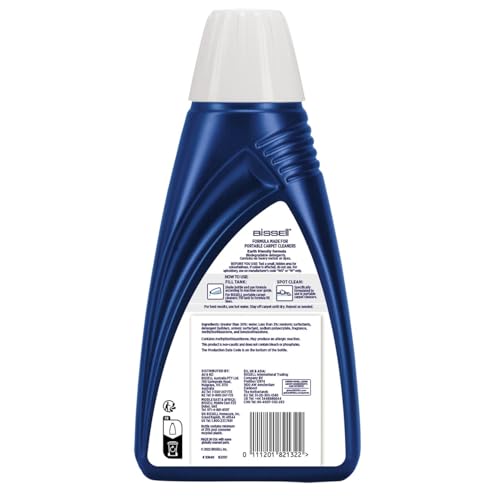 BISSELL Spot & Stain Reinigungslösung für BISSELL SpotClean Geräte, 1 l, entfernt Flecken und Verschmutzungen aus Teppichen und Polstern, 1084N
