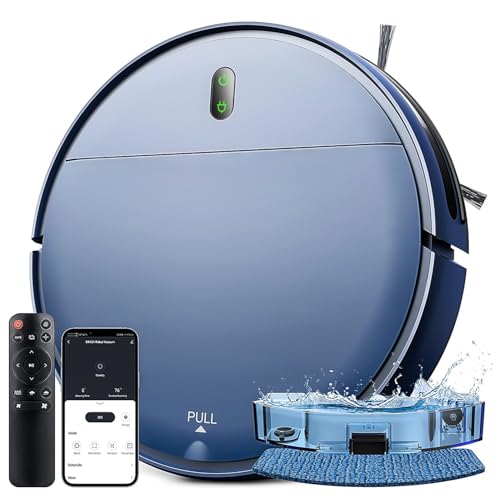 Roboter Staubsauger und Wischmopp Kombination, 2-in-1-Wischroboter Staubsauger, WLAN/App/Fernbedienung, starke Saugkraft...