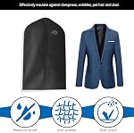 Garment Bags for Hanging Clothes, 35" Black Garment Bags Suit Cover with Zipper and Transparent Window for Travel and Clothing Storage