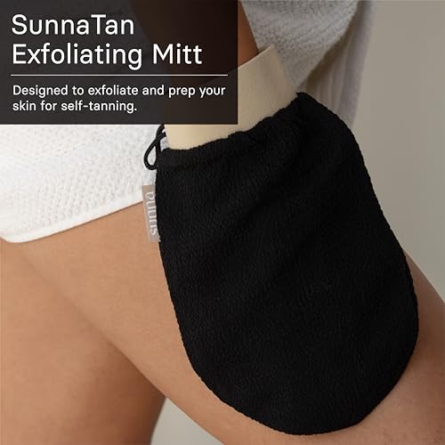 Image of Deep Exfoliating Mitt by SunnaTan - Exfoliating Body Scrubber for Smooth Skin - Removes Dead Skin Cells - Exfoliating Glove Removes Dead Skin Cells - Preps Skin for Self Tanner