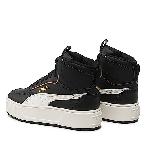 PUMA Women's Puma Karmen Rebelle Mid Puma Black/Warm White/Gold (387213 10) - 10