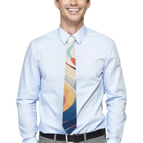 BTCOWZRV Dancing on Water Men's Ties Floral Skinny Tie for Men Formal Neckties 3