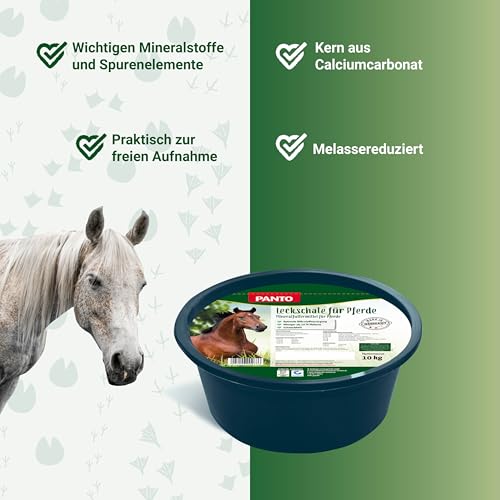 Foto von PANTO Mineralleckschale 10kg – Leckschale für Pferde und Ponys, Leckstein mit Mineralien & Spurenelementen, weniger als 10% Melasse