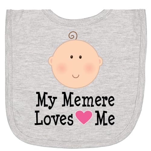 inktastic Me Memere Loves Me Grandchild Newborn Bib