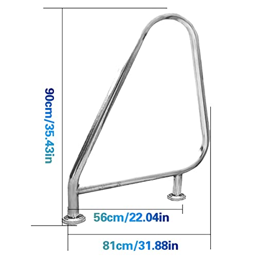 Baranda para piscina de acero inoxidable 304 81x90 cm miniatura 7