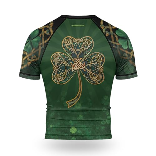 St Patrick's Day Jiu Jitsu Rashguard Short Sleeve - Men's Rash Guard Compression Shirt for MMA BJJ3