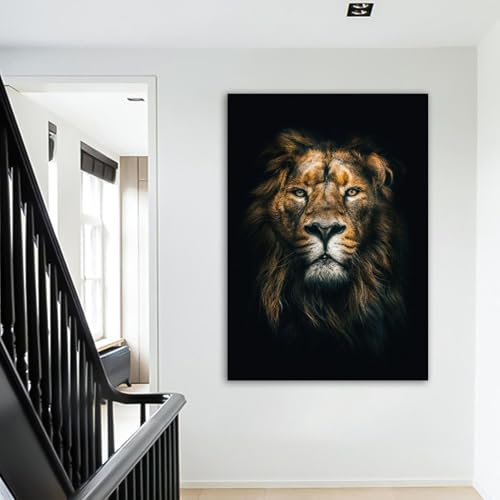 Affiche de lion abstrait pour salon moderne et chic