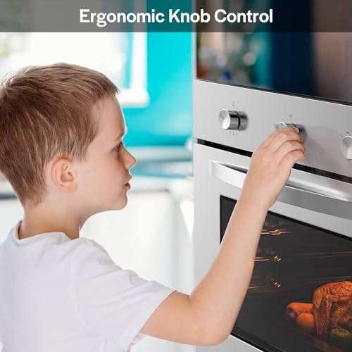 Image of Empava 24 inch Built-In Gas Single Wall Oven with Convection and Rotisserie 5 Cooking Modes, Knob Control, Stainless Steel