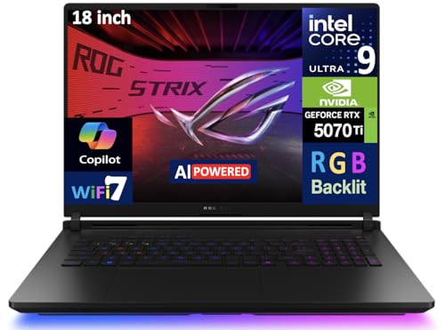 Image of ASUS ROG Strix Scar AI Gaming Laptop 18 inch 240Hz Mini LED WQXGA Display | (Intel Ultra 9-275HX, RTX 5070 Ti 12GB, 64GB DDR5, 8TB PCIe SSD, Per Key RGB KB, Win 11 Pro)w /DKZ USB Port Expander