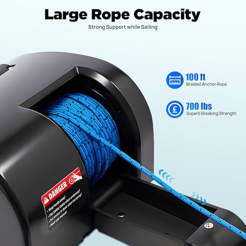 Winche eléctrico ancla 35 lbs con control remoto miniatura 4