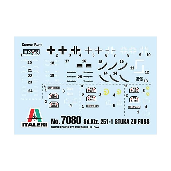 Italeri 7080S 1:72 Sd.Kfz. 251/1"Stuka Zu Fuss - Modellbau, Bausatz, Standmodellbau, Basteln, Hobby, Kleben, Plastikbausatz, Mehrfarbig – Bild 4