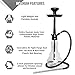 Xpress Hookah Complete 20” Set with Everything - Plastic Hookah Down Stem with Diffuser Washable Hose Silicone Shisha Bowl and Tongs Purge ready to go, Easy pull (Clear)