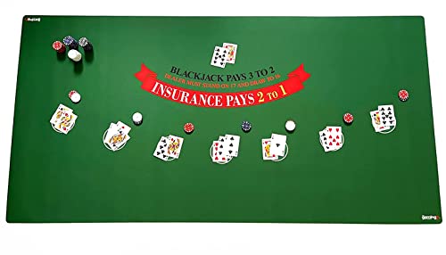 GMC Deluxe Blackjack - Mantel para tablero de casino (900 mm x 1800 mm x 4 mm) Cover
