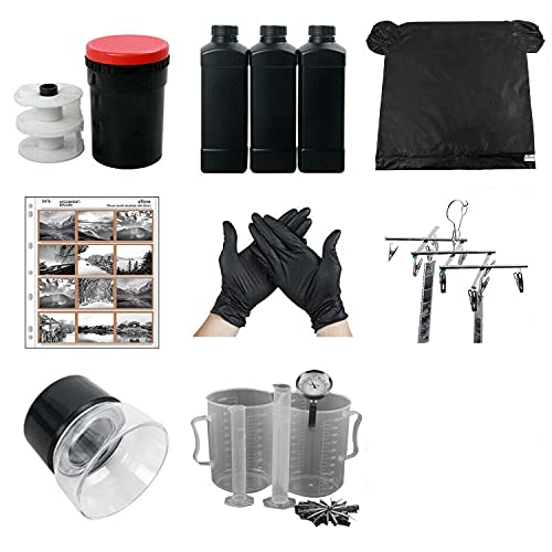 Kit di sviluppo per camera nera, trattamento di film 120 127 126 negativo 10xlente d'ingrandimento a piedi, ingrandimento 4 bande di 3 negativi 6x6 cm, compatta vasca di sviluppo per le 2 pellicole
