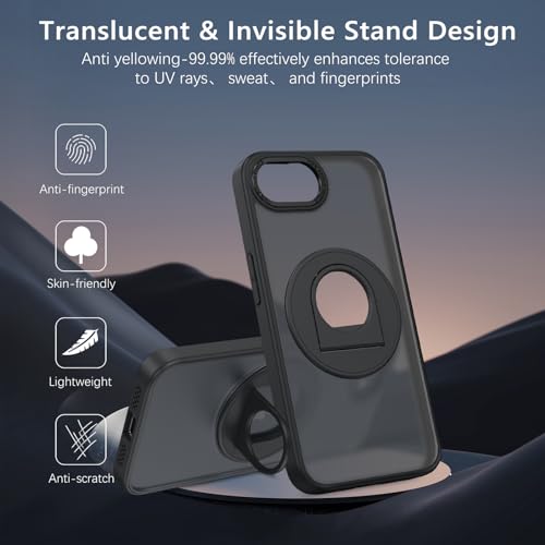 Coque iPhone SE4 2025 antichoc anneau de support béquille compatible MagSafe - 2