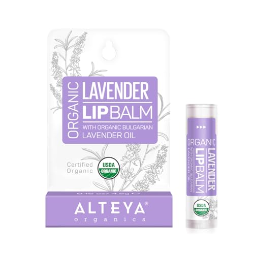 Alteya Organic Balsamo Labbra con oli essenziali di Lavanda Bulgara 4.5 g – USDA certificata organica bio naturale ristrutturativa cura labbra sotto la forma di stick