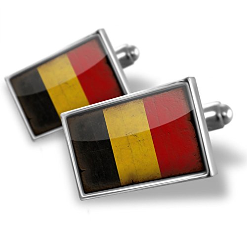 NEONBLOND Cufflinks Belgium Flag with a Vintage Look