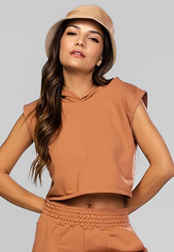 Kit 3 Blusa Cropped Regata Com Capuz Moletinho Roupa Feminina Verão (P, ROXO, PINK E PRETO)