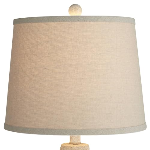 360 Lighting Romeo 23 1/2" High Jar Small Farmhouse Rustic Natural Cottage Coastal Accent Table Lamps Set of 2 Beige Distressed Earth Tone Finish Shade Living Room Bedroom Bedside Nightstand - Image 9