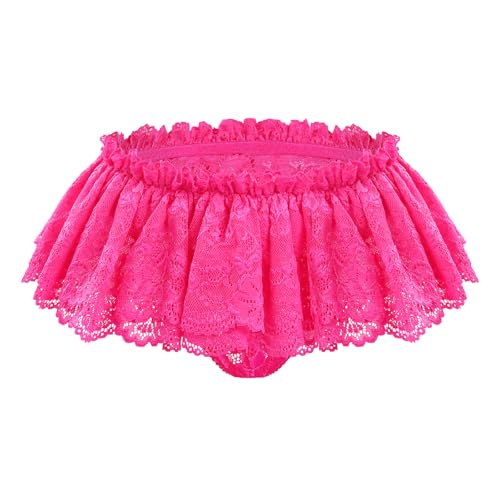 Littleforbig Unisex Hipster Briefs Sissy Lace Skirted Thong Panties Shaping Briefs for Crossdressers Transgender