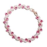 YUPEIUKLI - Elegante Pulsera de Tenis con circonitas cúbicas Redondas para Mujer, con Diamantes de imitación, Accesorios de Fiesta