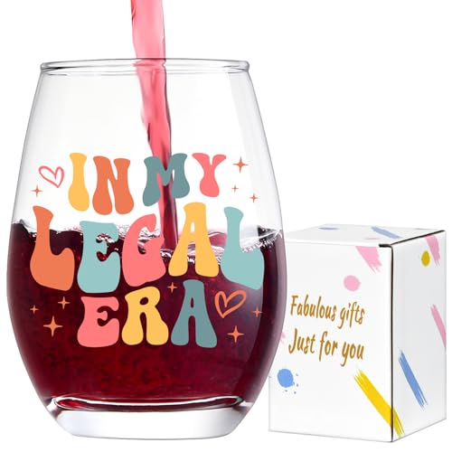 Lamyba 21st Birthday Gifts for Her/Women - In My Legal Era Wine Glass, 21 Year Old Birthday Decorations For Women, 21st birthday Gifts Ideas For Female, Friends, Daughter, Sister, 15oz